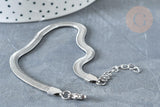Bracelet maille serpent acier inoxydable platine, x1 (G8178)