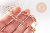 Bracelet maille trombone aluminium doré, bracelet doré à gros maillons, 18.3cm, x1 (G4933)