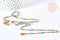 Bracelet ou collier acier 304 inoxydable doré 14k résine multicolore 2-3mm/19cm, x1 (G3774)