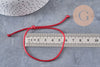 Bracelet réglable cordon polyester blanc vert rouge 1-17cm, x1 (G10828)