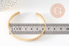 Bracelet réglable jonc lisse acier 304 inoxydable doré 50x63mm, x1 (G4912)