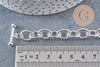 Bracelet très grosse maille acier 304 inoxydable argenté 20.4cm, x1 (G10922)