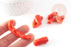 Branche corail naturel rouge orange percée perles coquillage x1 (G0594)