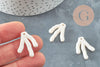 Branche forme corail plastique écru 26mm, perles corail, perle acrylique, x10 (G4149)