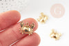 Breloque Crabe zamac doré 20mm, création de bijoux DIY, x1 (G9268)