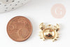 Breloque Crabe zamac doré 20mm, création de bijoux DIY, x1 (G9268)