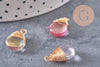Breloque Goutte verre cuivre doré couleur mixte 18,5mm, breloque goutte verre, x1 (G8034)