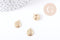 Breloque Mauvais Oeil ronde plate laiton doré zircon rond 13.5mm, pendentif bijoux chance, x1 G8964