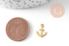 Breloque ancre laiton brut 12mm, x10 (G2011)