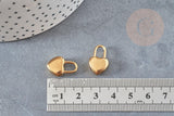Breloque cadenas coeur acier 304 inoxydable doré 20x15mm ,création bijoux coeur amour x1 G4911