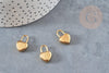 Breloque cadenas coeur acier 304 inoxydable doré 20x15mm ,création bijoux coeur amour x1 G4911