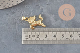 Colgante caballo encabritado dorado 18k 22mm, x1 (G11255)