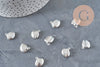 Shell charm 304 stainless steel silver plated 14mm, x1 (G11270)