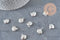 Shell charm 304 stainless steel silver plated 14mm, x1 (G11270)