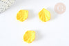 Breloque coquillage jaune effet caoutchouc 20 mm, perles plastique,x5 G7291
