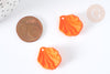 Breloque coquillage orange acrylique effet caoutchouc 20 mm, perles plastique, x5 (G7277)