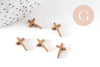 Breloque croix laiton brut 13mm, breloques laiton brut,croix bijoux,pendentif religion, x5 G0039