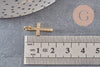 Breloque croix laiton doré 18k criStal,sans nickel,laiton brut,croix bijoux,pendentif religion, 16mm x1 (G0473)