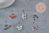 Breloque étoile pierre naturelle coloré laiton platine 10mm, x1 (G11367)-Breloques et pendentifs-Gingerlily Perles