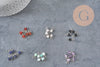 Breloque étoile pierre naturelle coloré laiton platine 10mm, x1 (G11367)-Breloques et pendentifs-Gingerlily Perles