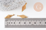 Breloque losange laiton doré, pendentif géométrique,creation bijoux, connecteur laiton, géométrique,21mm,x 20-G1899