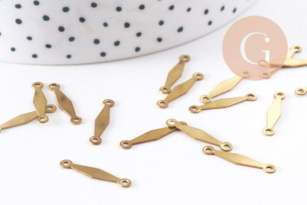 Breloque losange plein laiton brut , fournitures créatives, pendentif sans nickel,creation bijoux, connecteur laiton,18mm,x 10 (G0315)