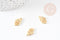 Breloque main oeil protecteur zamac doré 18k cristal zircon 15mm, x1 (G4765)