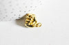 Breloque main poing laiton doré 18k 14mm, Pendentif or pour création de bijoux, x1 (G3565)