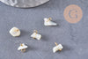 Breloque nuggets nacre naturelle laiton doré 6.5-10mm, x5 (G10285)