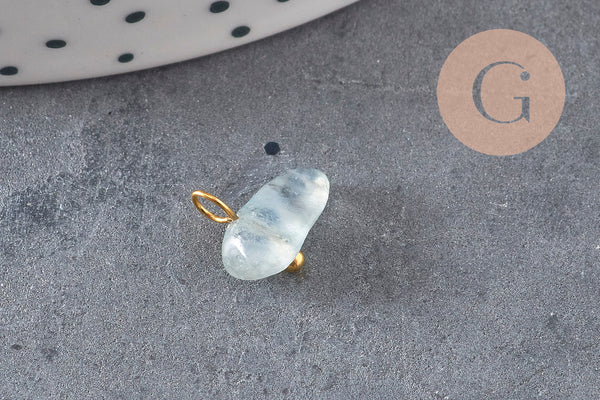 Breloque nuggets pierre naturelle zamac doré 7-11mm, x1 (G8035)