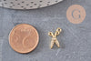 Breloque pendentif ciseaux laiton doré 18k 15.5mm, x1 (G4461)