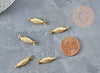 Breloque poisson acier 304 inoxydable doré 14k 21mm, x1 (G1529)