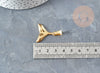 Breloque queue poisson acier 304 inoxydable doré 18k 26mm, x1 (G5640)