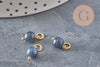 Breloque ronde Jade teinté acier 304 inoxydable doré 10.5mm, x1 (G11366)-Breloques et pendentifs-Gingerlily Perles