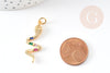 Breloque serpent laiton doré 18k cristal sans nickel,cadeau anniversaire,pendentif animal zircon, 32.5mm, x1 G4008