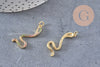 Breloque serpent laiton doré 18k cristal,sans nickel,cadeau anniversaire,pendentif animal, Pendentif zircon,27.5mm, x1 (G2419)