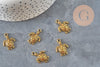 Dije tortuga zamac dorado 23mm, x5 (G11229)