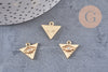 Breloque triangle oeil protecteur zamac doré 18k cristal zircon 9mm,sans nickel, pendentif chance, x1 G6007