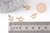 Breloques Etoiles ajourées laiton brut 12mm, x5 (G10145)