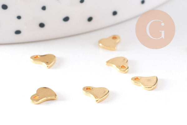 Breloques coeur stylisé acier 201 inoxydable doré 6mm,x10 (G10515)