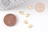 Breloques coeur stylisé acier 201 inoxydable doré 6mm,x10 (G10515)