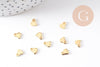 Breloques coeur stylisé acier 201 inoxydable doré 6mm,x10 (G10515)