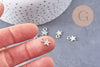 Breloques étoiles argentées , pendentif argent, Pendentif étoiles, étoile argentée, 1cm, x50 (13.1gr) (G0059)