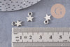 Breloques étoiles argentées , pendentif argent, Pendentif étoiles, étoile argentée, 1cm, x50 (13.1gr) (G0059)