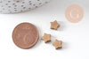 Breloques intercalaires étoiles laiton brut ,fournitures pour bijoux,sans nickel, breloques laiton brut,etoile,8mm, x 10 (G1581)