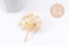 Broche Pissenlit Dandelion acier 201 inoxydable doré 52.5mm, x1 (G9925)