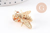 Broche abeille zamac doré 27mm, x1 (G10137)
