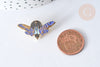 Broche insecte zamac doré 15x30mm, customisation vêtement, x1 (G7845)
