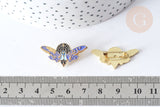 Broche insecte zamac doré 15x30mm, x1 (G7845)