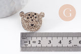 Broche mignonne panthère doré à paillettes 23mm, x1 (G10000)